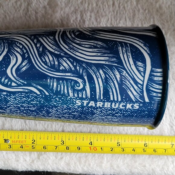 Starbucks Tumbler 2016 Limited Edition Blue Siren Gold Crown with Lid GUC "BIN B - Picture 11 of 11